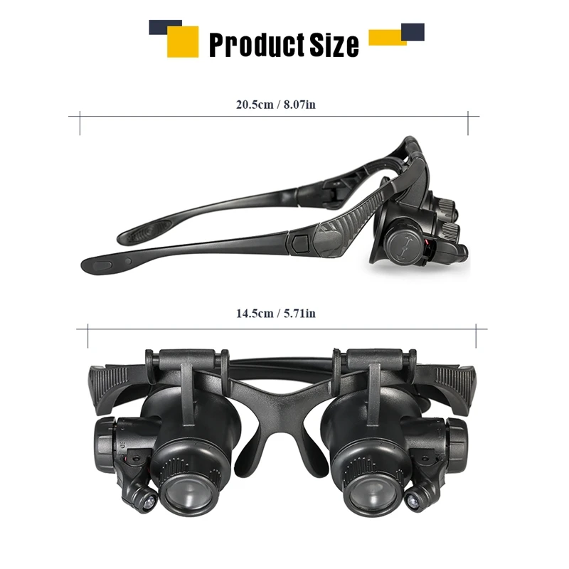 Набор инструментов для ремонта часов увеличительное стекло со светодиодными