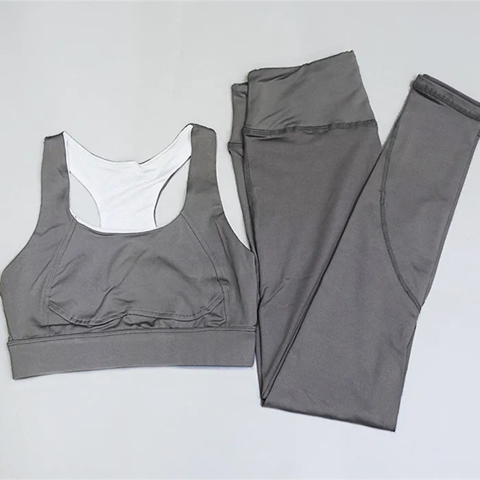 CB502 dark grey Розовый фитнес-костюм, эластичный Быстросохнущий комплект для йоги, комплекты для тренировок, спортивная одежда для женщин, одежда для спортзала, женская одежда для активного отдыха, s - Цвет: CB502 dark grey