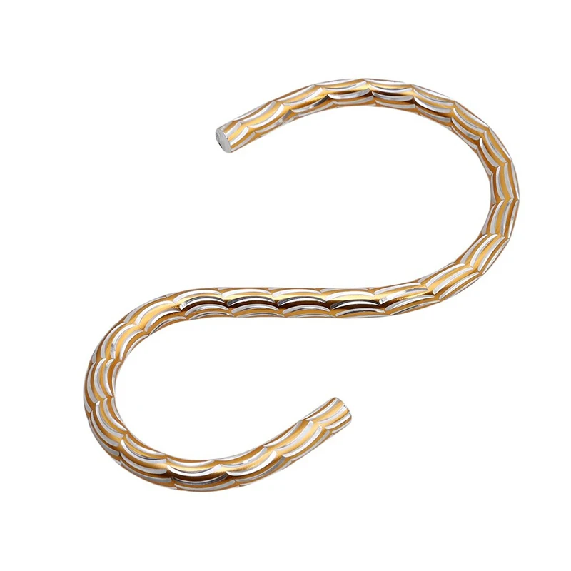

2pcs/lot Aluminum Alloy Gold S Shape Hooks For Clothes Towel Sundries Hanging Hook Home Bath Kitchen Storage Accessories 977174