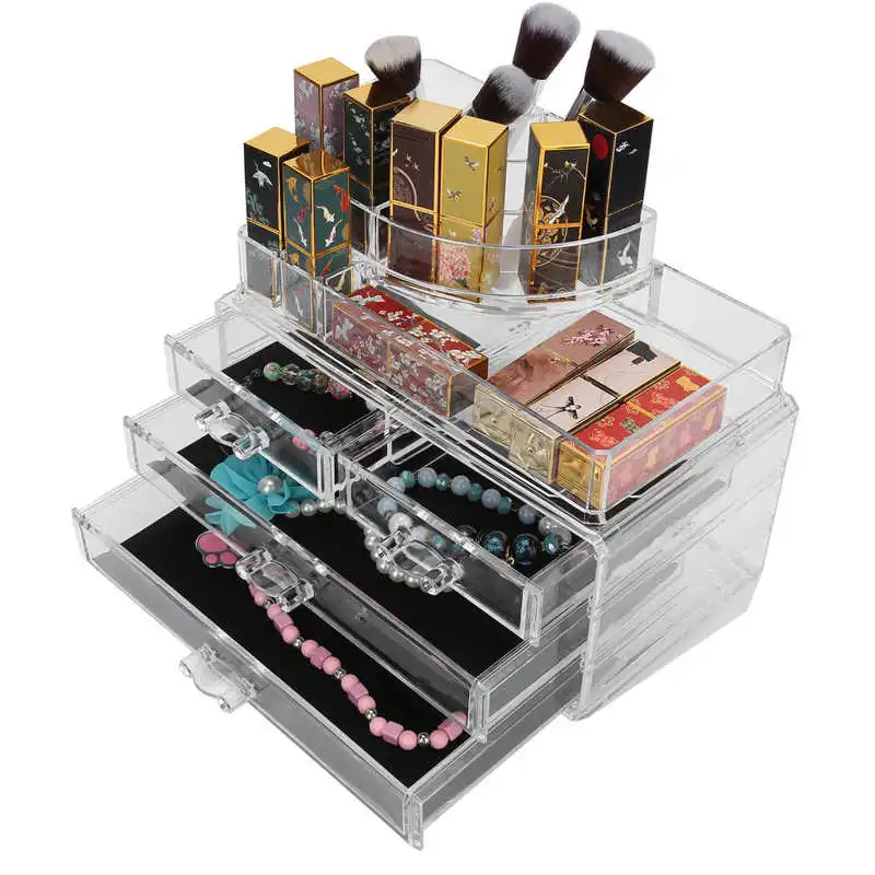 

Lipstick Organizer Multifunctional Practical Makeup Storage Box Exquisite Four-Drawer for Small Item Organizer for Makeup
