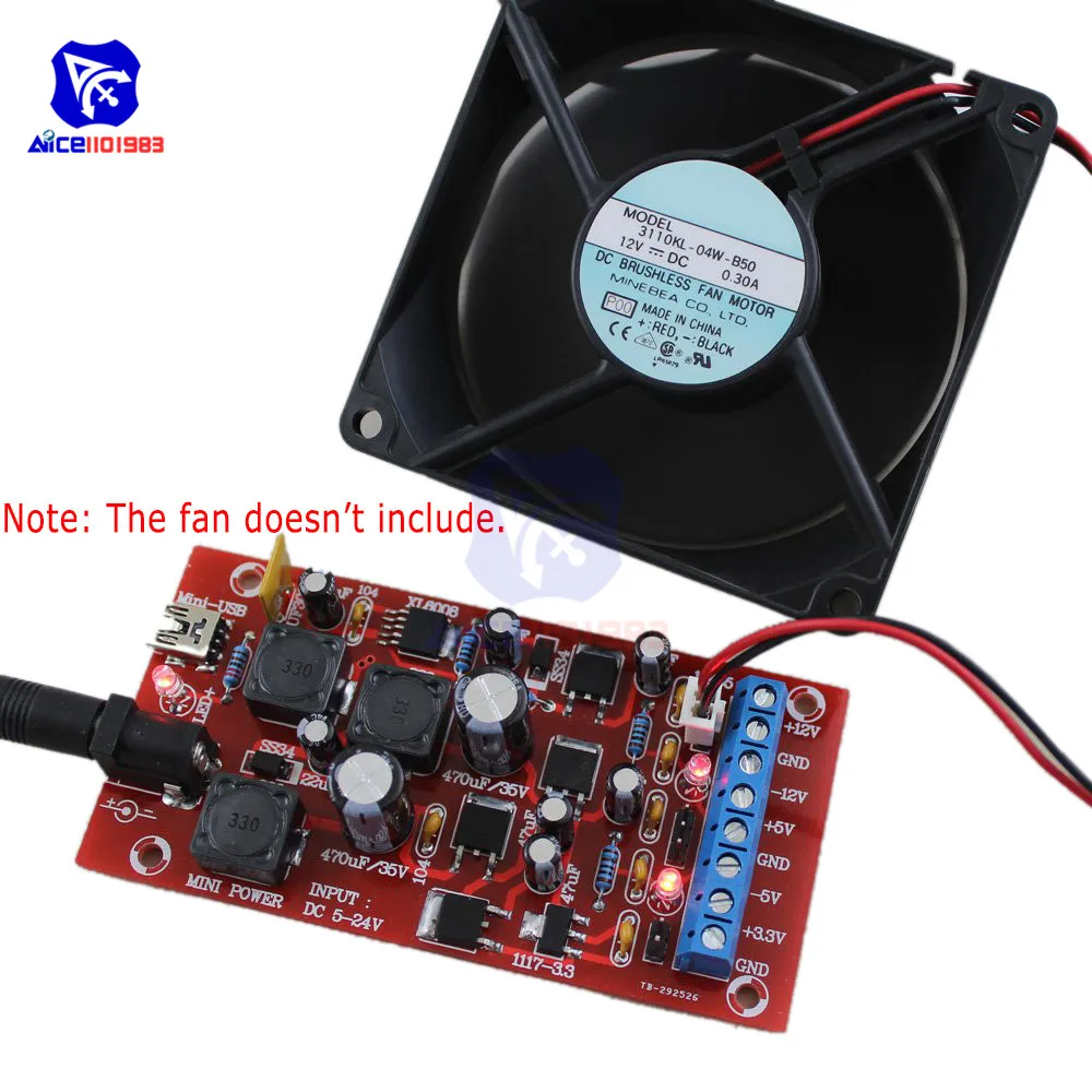 Diymore 5-24 В до ± 12 В ± 5 в 3,3 В мини USB двойной блок питания Boost одиночный поворотный Модуль линейный регулятор напряжения DIY Kit
