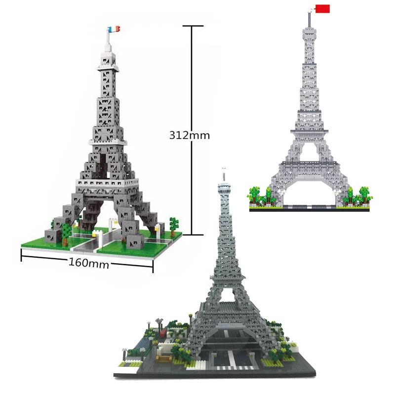 Микро кирпичные блоки мини архитектурные DIY места во всем мире набор Пейзаж