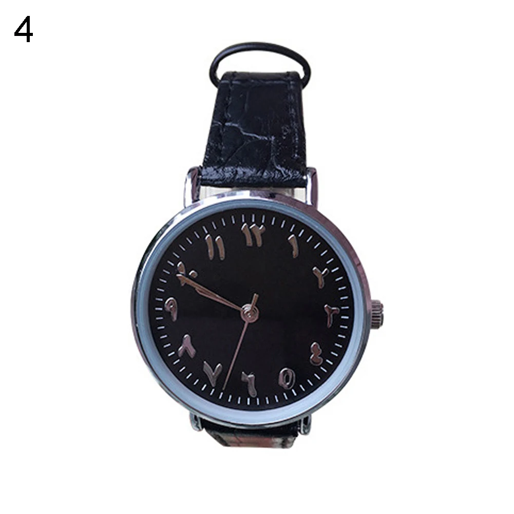 

Unisex Arabic Numbers Faux Leather Analog Quartz Wrist Watch Lover Couple New Fashion watch for lovers