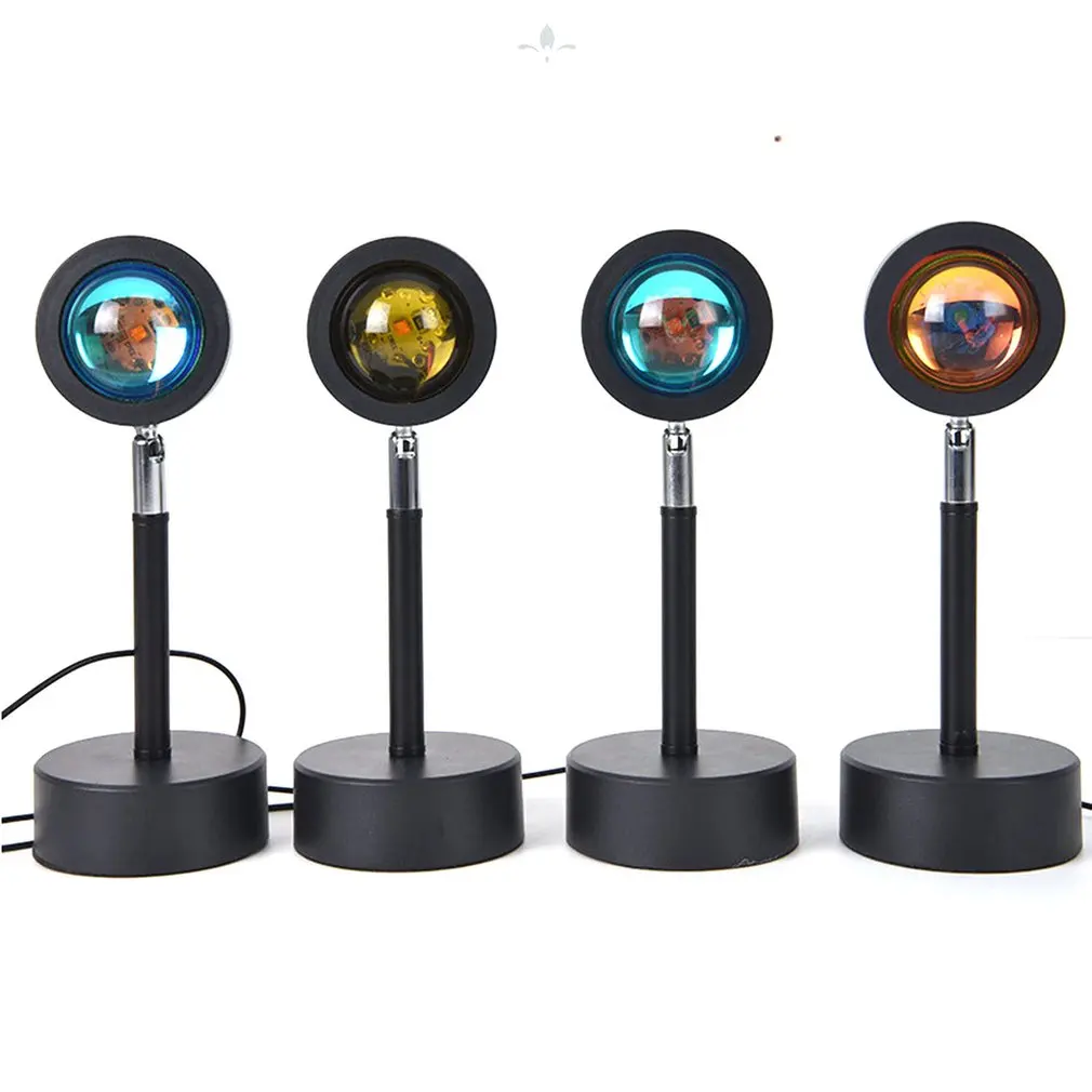 Радужный проектор заката светодиодная лампа красного солнца USB настольная для