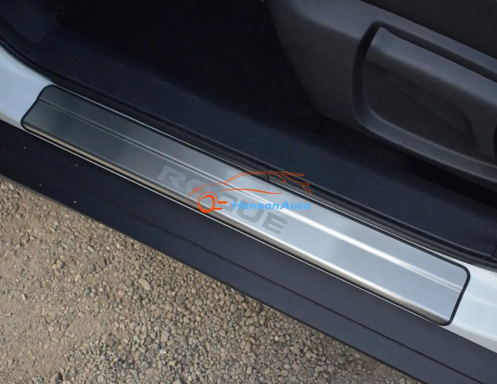 Для автостайлинга Nissan Rogue из нержавеющей стали обшивка порога Накладка дверной предохранитель пороги защита автомобиля стикер аксессуары