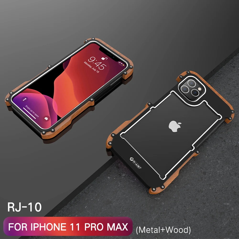 Алюминиевый металлический бампер для iPhone 11 11pro max деревянная рамка ретро пара чехол для телефона для iPhone X XS XR max рамка чехол bmper - Color: iPhone 11 Pro Max