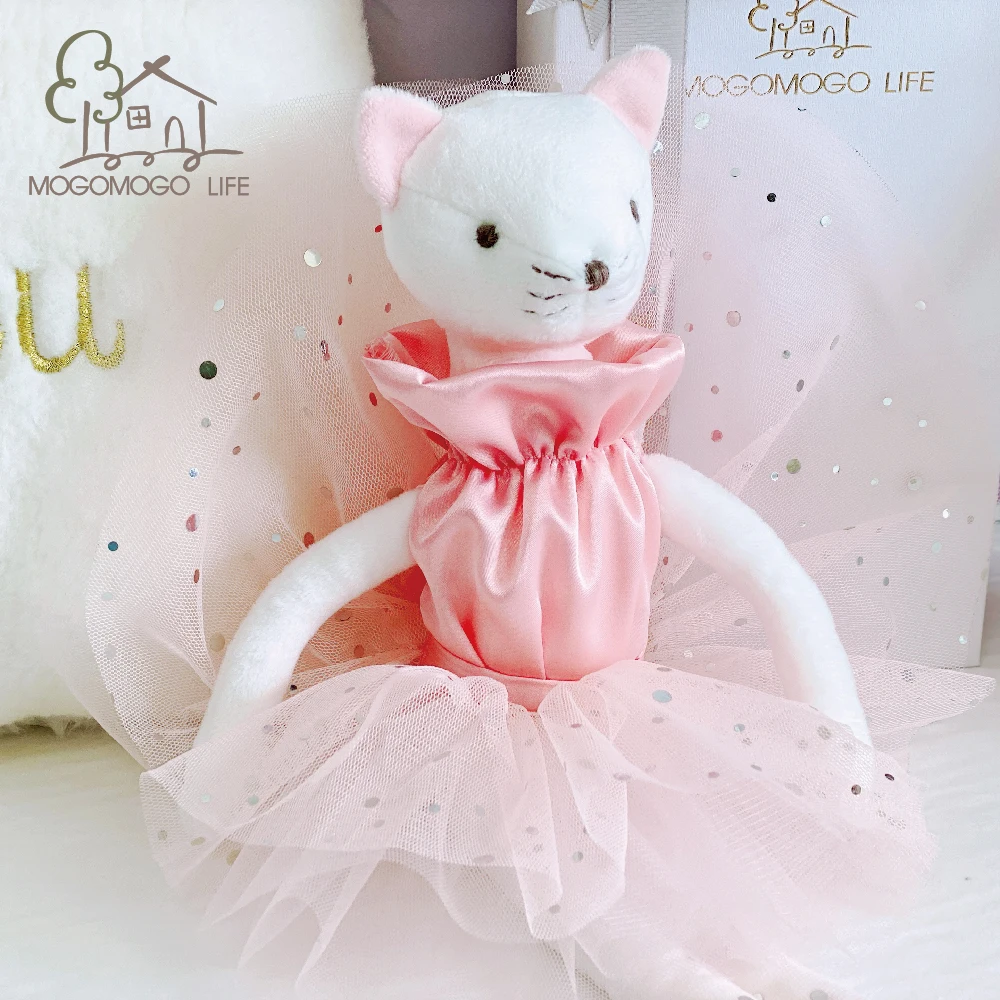 

Luxury Ballerina Cat Plush Stuffed Toys Sweet Birthday Gift For Girls Fashion Handmade Designer Pink Princess Ballet Kitty Doll