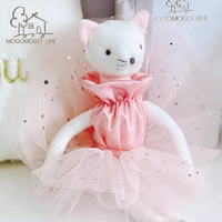 luxury ballerina cat plush stuffed toys sweet birthday gift for girls fashion handmade designer pink princess ballet kitty doll