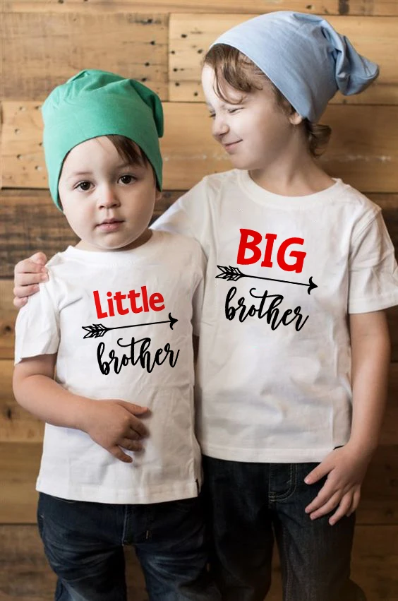 1pcs Big/Little Brother Family Matching Clothes Kids Short Sleeve Casual T-shirt Tops Outfits Baby Boy Tees Shirts Clothes