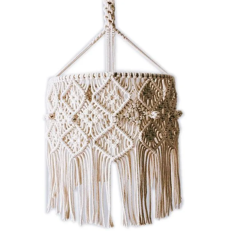 

Бохо стиле гобелен из макраме настенный ручной люстра с абажуром дома модель номер Кофе Ресторан Декор настенный гобелен