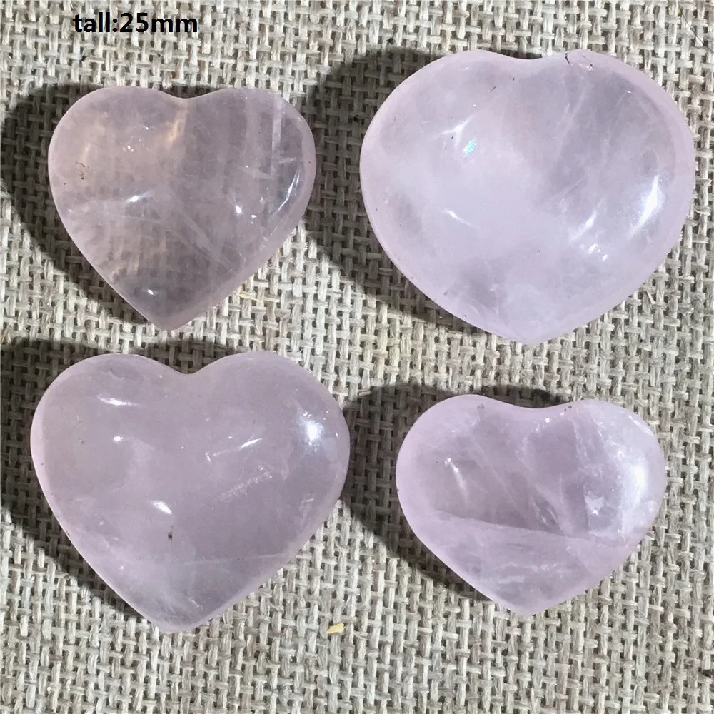 

4pcs Natural Rose Quartz Crystal Home Furnishing Wedding Decoration Stone Globe Reiki Masters Heart