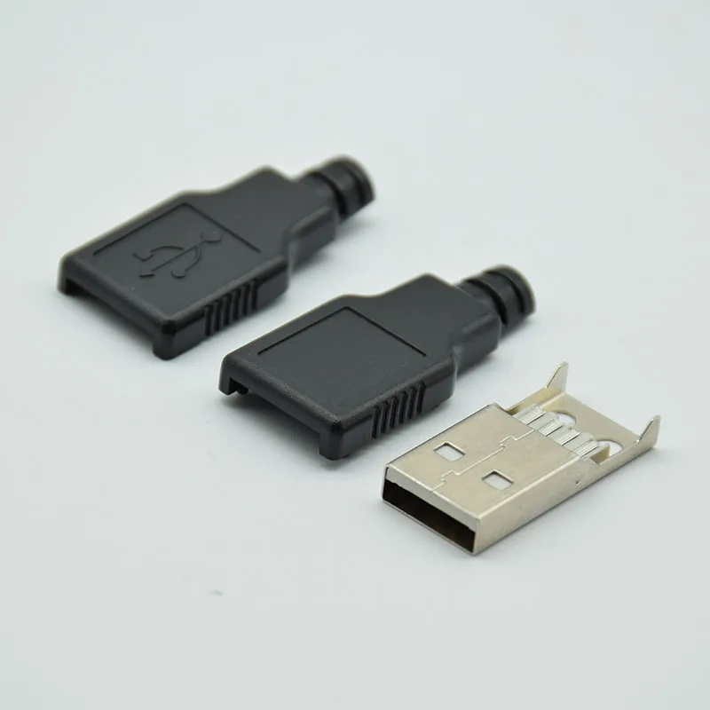 10 шт./5 шт. IMC новый тип A штекер USB 4 контактный разъем с черной пластиковой крышкой