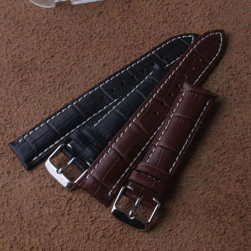 

Watchband 18mm 19mm 20 21mm Calf Genuine Leather Band Alligator Grain Strap for Tissot Seiko Longines Common Watch bracelet men