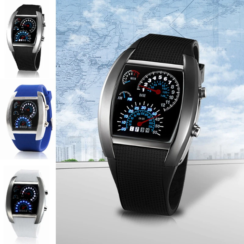 

Unique LED Digital Watch Fashion Men's Watch Male Wrist Watch Electronic Sport Watches Clock