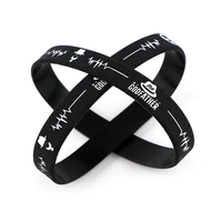 yq502 gangster movie printed bangle bracelets black sports wristband rose pattern bangle wristlet pvc silicone bracelet jewelry