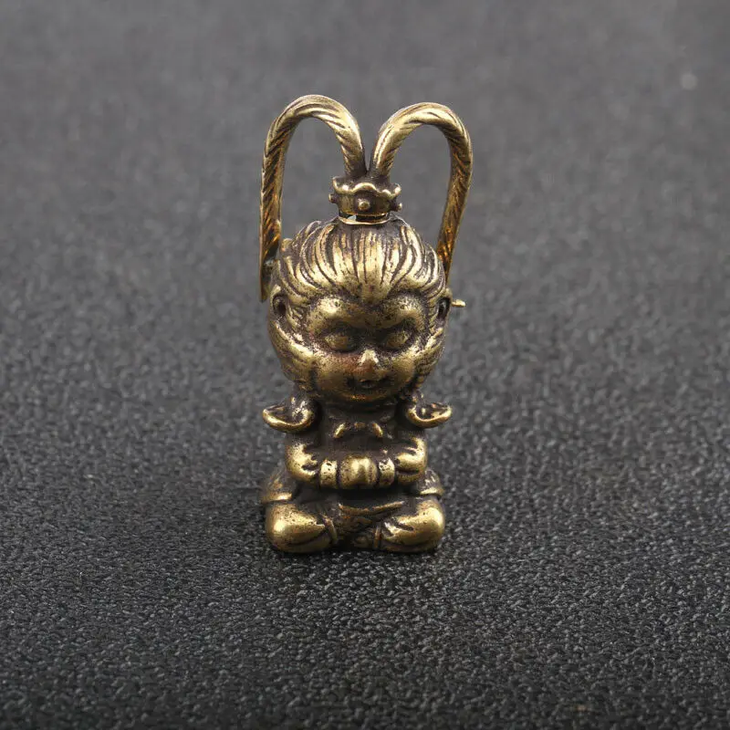 Китайская фотография латунная статуя обезьянки короля зодиака чай украшения для