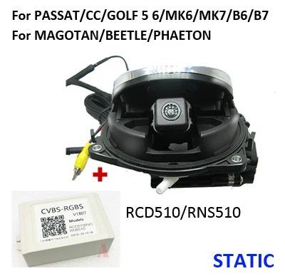 Смарт-камера заднего вида с логотипом для VW Golf/SPOTSOAN/Passat CC B6/Magotan CVBS RGB RCD510 RNS510 RNS315 RCD330 - Название цвета: RGB510 Universal