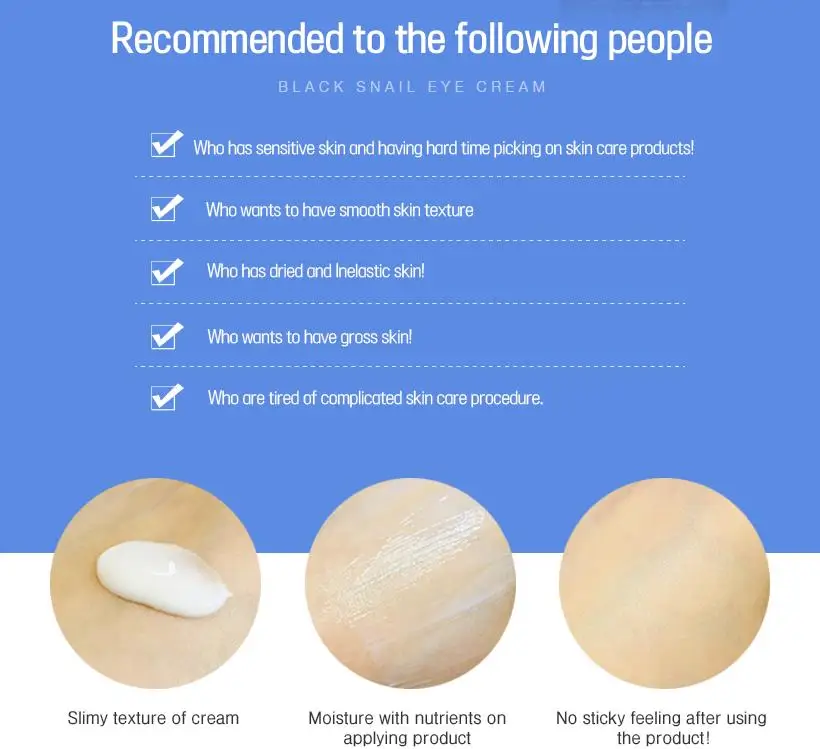 

EYENLIP Black Snail Eye Cream 50ml Repair Eye Serum Eye Cream Snail Cream Dark Circle Moisturizing Anti-Aging Korean Cosmetics