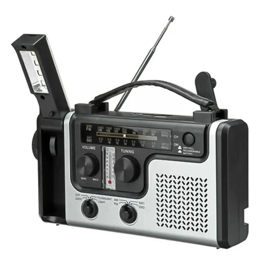 Многополосный AM/FM/SW ручной перезаряжаемый Электрический светильник на солнечной