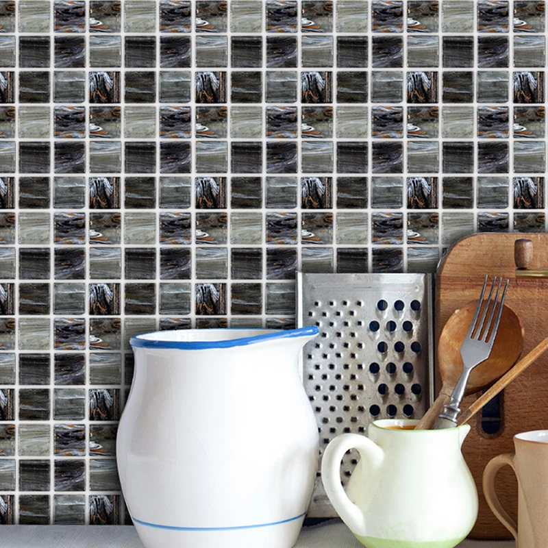 Новые мозаичные наклейки на стену декоративные для плитки антимасляные 10 см 18 шт.