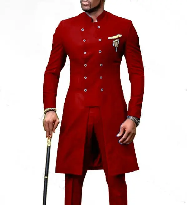 2021 Slim Fit Red Men Suits Wedding Groom Tuxedos (Jacket+Pants) Bridegroom Suits Tailcoat Fashion Design Best Man Prom Blazer