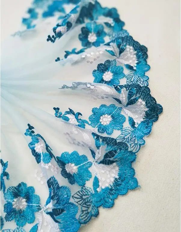 Горячее предложение! 1 м/лот Высокое качество 20 см синий зеленый вышивка