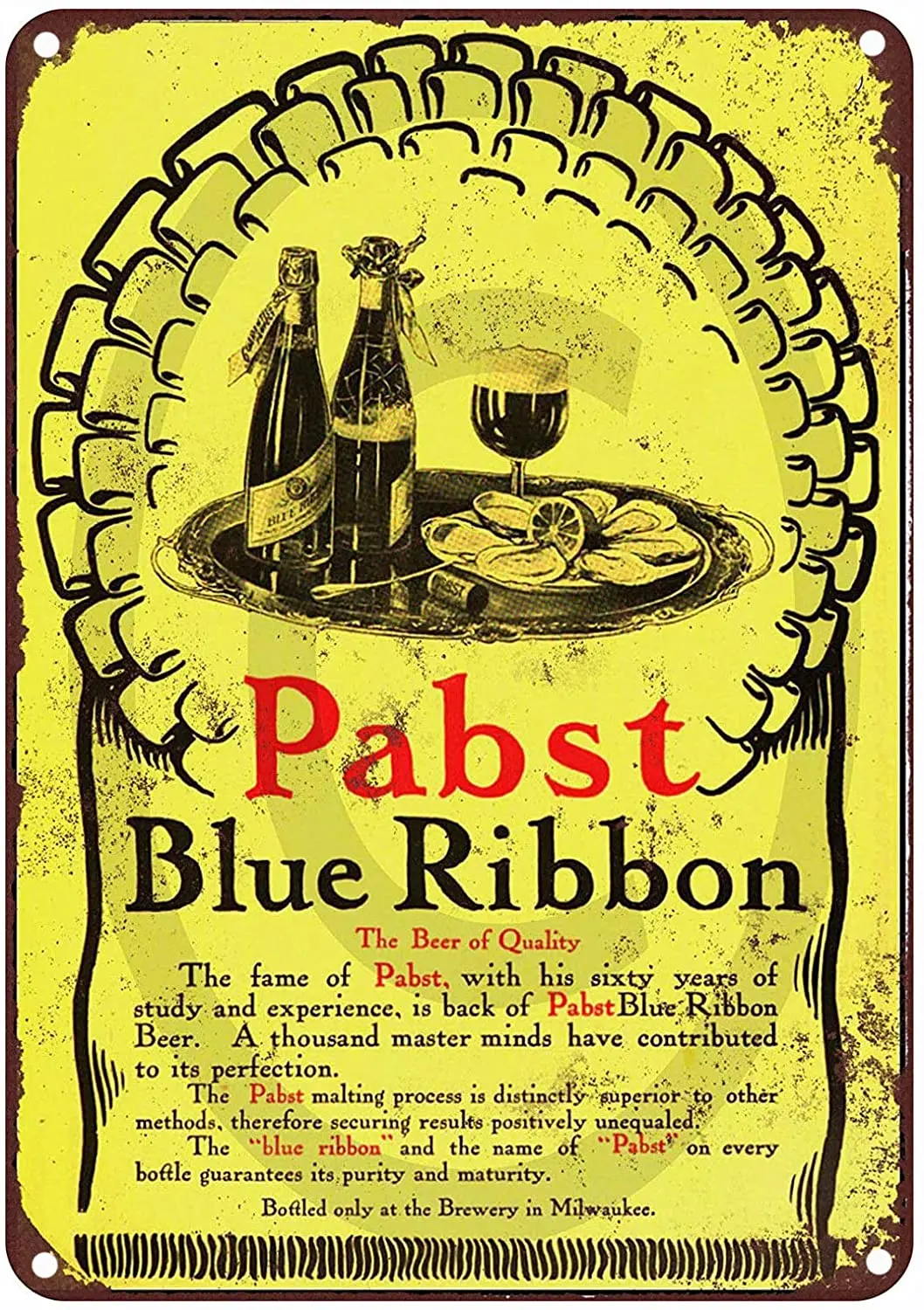 

Pabst Blue Ribbon Metal Wall Sign Tin Sign Poster Home Bar Bistro Club Club House Wall Decoration Plaque Metal Plate 12*8 Inch