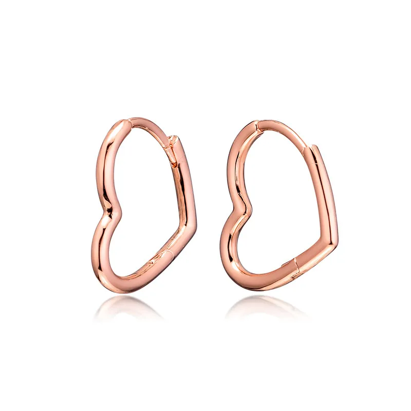 Серьги-обручи в форме сердца "Любовь" для женщин, розовое золото, простой дизайн, ювелирные изделия, 2019 год, новинка, особая девушка.