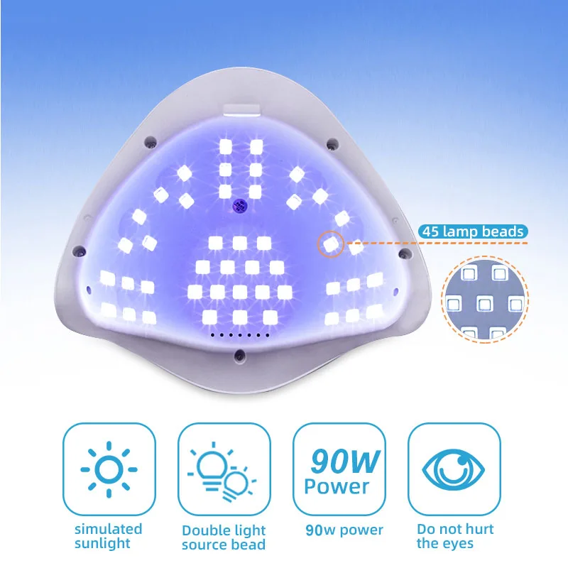 DIOZO 90 Вт Светодиодная УФ лампа для ногтей Сушилка Маникюр гель сушильная Авто