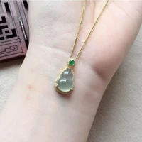 original design natural chalcedony gourd egg noodle pendant necklace chinese retro charm light luxury ladies silver jewelry