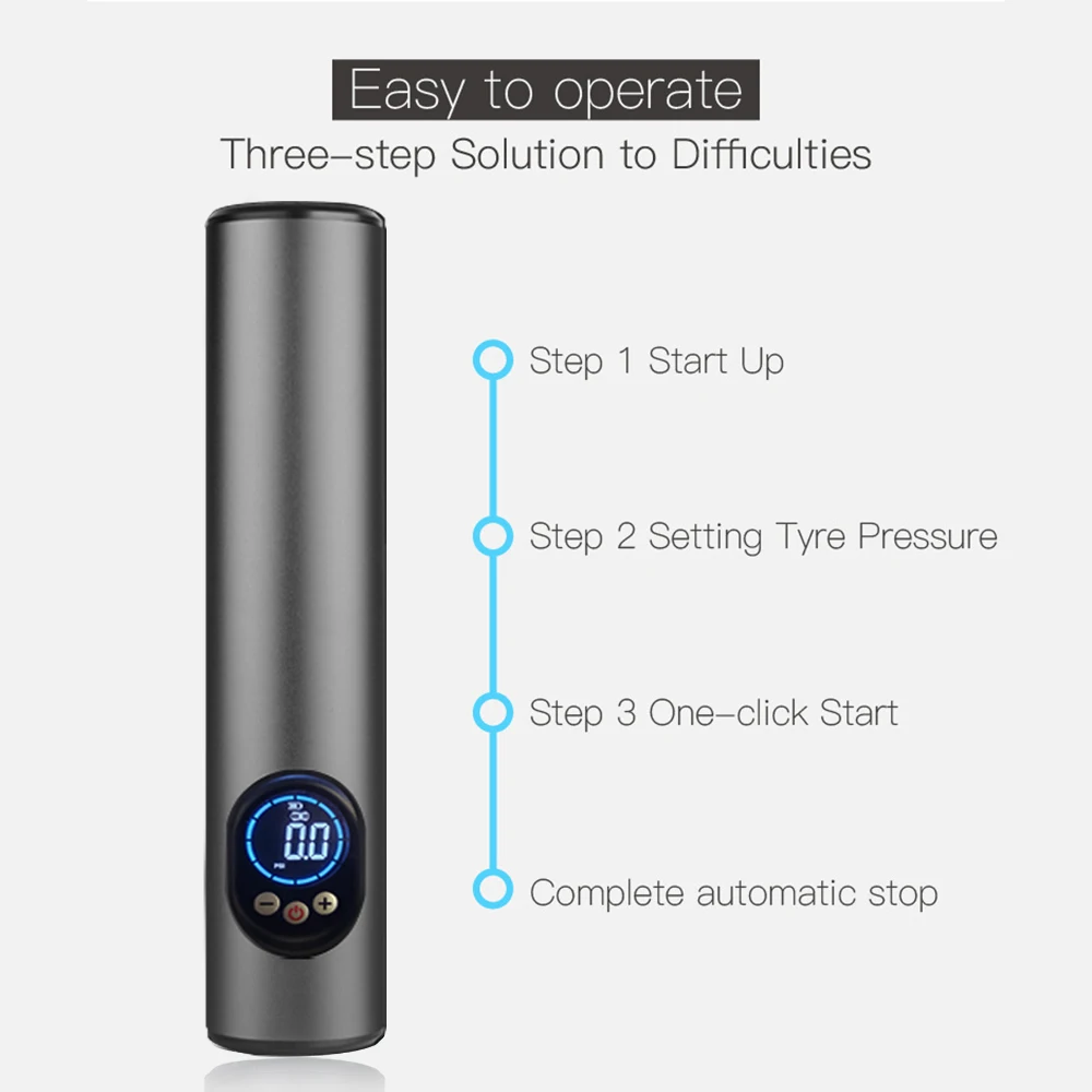 Precio Mini Compresor De Aire Portátil, Inflador De Neumáticos De Mano, 2000mAh, Con Luz LED LCD Digital, 12V De CA, CC, Batería De Litio, 150psi