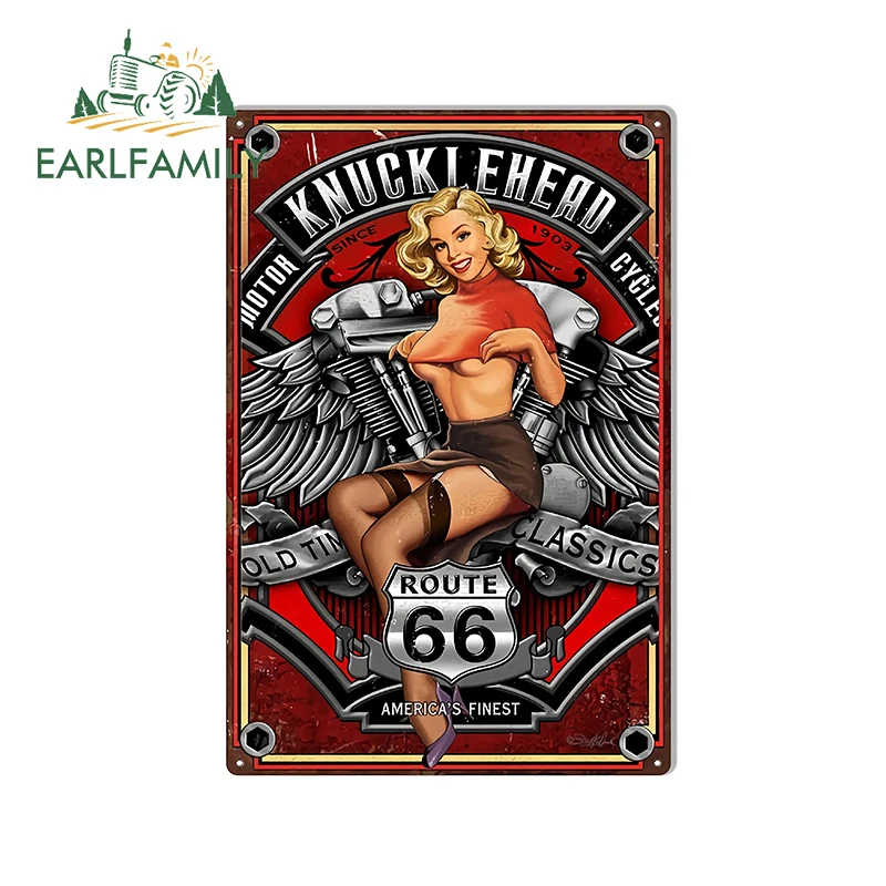 

EARLFAMILY 13 см x 8,8 см ШТЫРЬКОВАЯ девушка мотоцикл маршрут 66 сексуальная девушка переводная забавная Автомобильная Наклейка Окно автомобильный ...