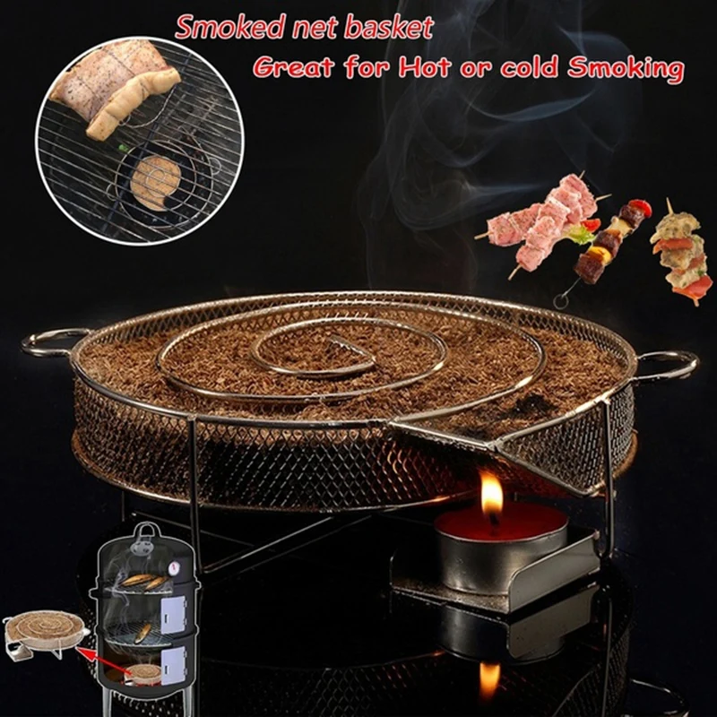 Cold Smoke Generator for BBQ Grill or Smoker Wood Dust Hot and Smoking Salmon Meat Burn Stainless Cooking Bbq Tools |