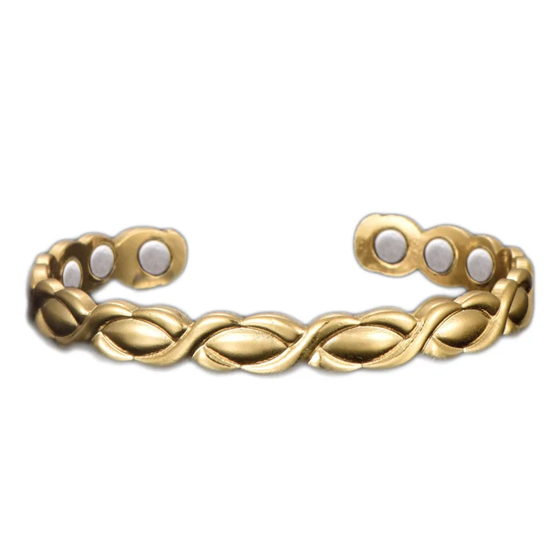 Магнитный медный браслет с витым узором лечебный биотерапевтический