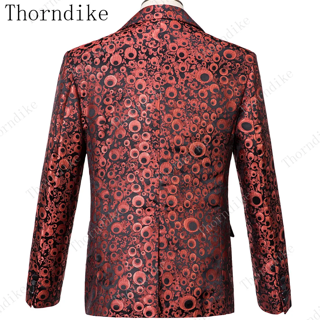 Thorndike красный круглый высококачественный пиковый отворот лучший продавец костюм