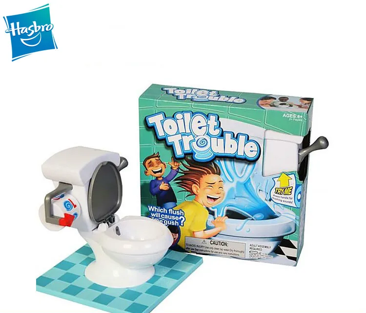 Hasbro Toilet Trouble Flushdown игра с распылителем воды вечерние смешные игры для детей|Шутки