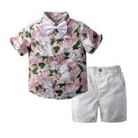 european gentleman boys sets beach suits new kids clothing summer 2 piece shirts shorts high quality casual childrens clothes