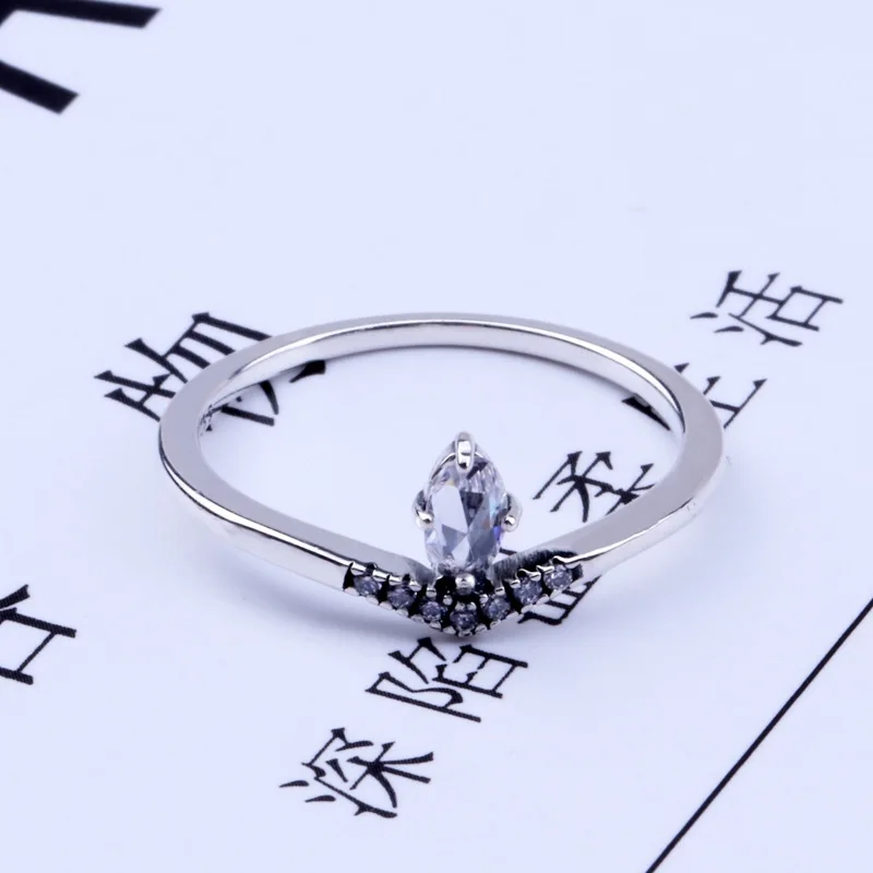 2019 модное Оригинальное серебряное классическое кольцо Wishbone для женщин