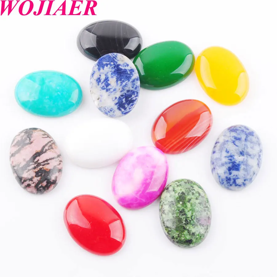 WOJIAER 10 шт. натуральные овальные драгоценные камни кабошон кабина без отверстия