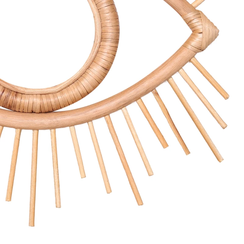 Зеркальная рама в форме глаза из ротанга художественный декор зеркало для