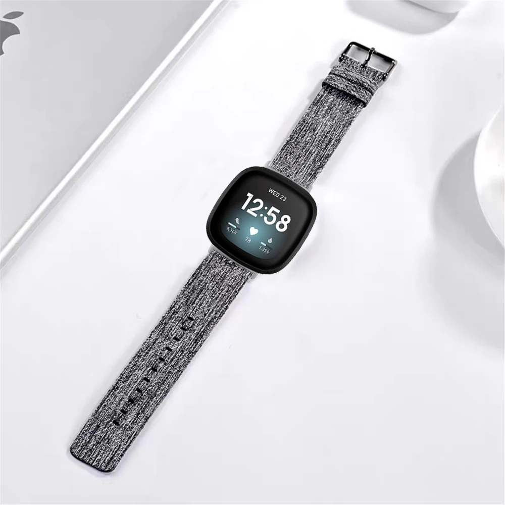 Тканевые ремешки совместимые с фитнес-браслетом versa 3 мужские и женские дышащие