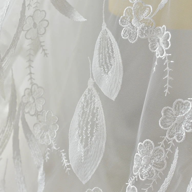 Кружевная ткань с вышивкой и пайетками Накладные ресницы перьями свадебное