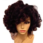 Короткие Надувные вьющиеся человеческие волосы парики бразильские Funmi вьющиеся волосы верхние парики для женщин машинное изготовление весенние вьющиеся парики плотность 200%