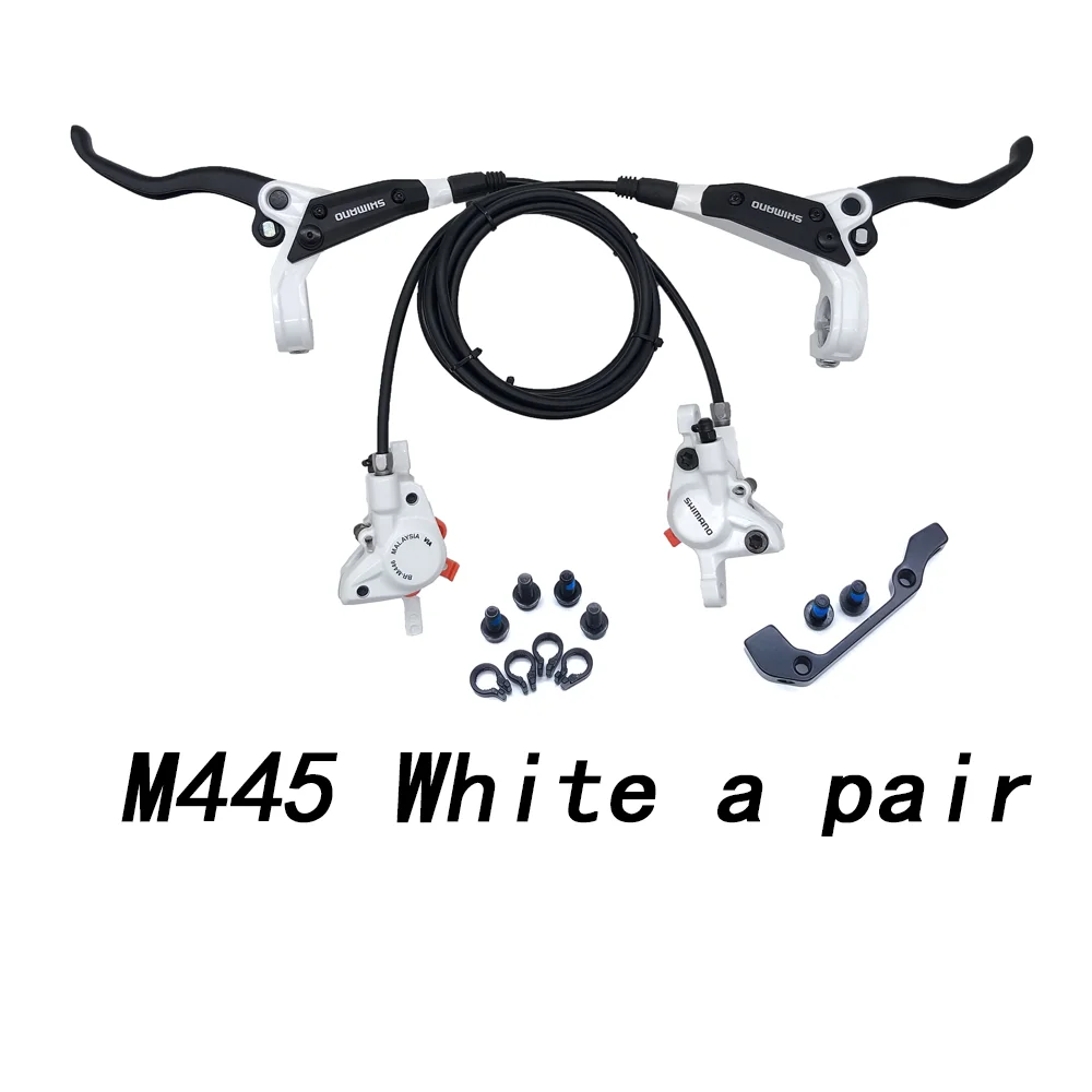 M445 white brake BR M445 M446 M447 M486 M505 велосипед гидравлический тормоз Велоспорт велосипед тормоза передние и задние с RT56 роторы - Цвет: M445 white brake