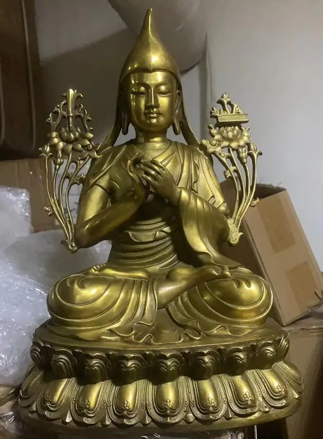 13 дюймов Китай тибетский буддизм бронзовый tsongkhкак Guru статуя монаха Будды (выбор