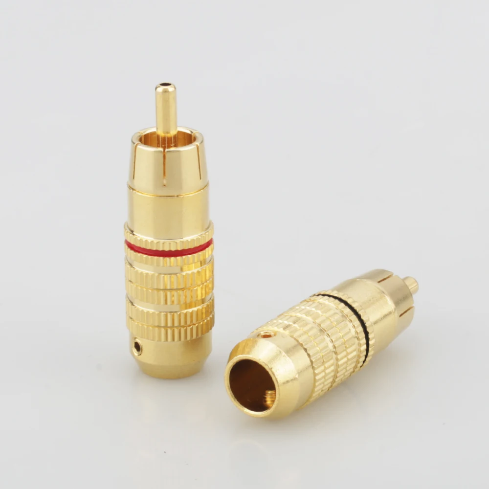 4 шт Audiocrast R009 латунный позолоченный RCA Штекерный адаптер паяльный Аудио Видео