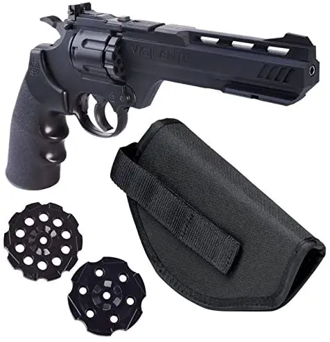 

Crosman Vigilante 357 Co2 pistola de chumbinho Kit with Holster and 3-Pack of Magazines BB Armas Metal Wall Sign
