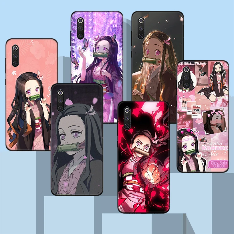 

Demon Slayer Kamado Nezuko Black Phone Case For Xiaomi Redmi Note 10 Pro 10S 9S 8T 7 8 9 9A 9C 9T 8A 7A 6A 5 6 Cover Capa