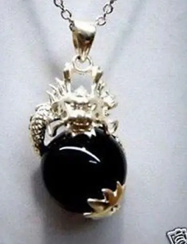 

Hot sell CHARMING dragon black jade pendant/ necklace