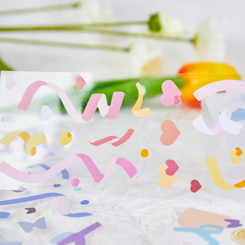 

Mohamm 1Pc Holiday Party Series Long Strip Stickers Decoration Scrapbooking Paper Creative School Supplies